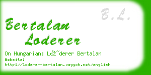 bertalan loderer business card